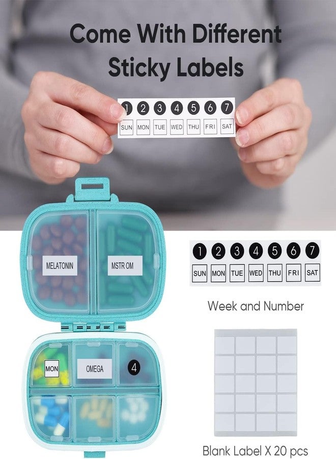 SHREE HANS CREATION Travel Pill Organizer 8 Compartments Portable Pill Box Daily Use Pill Case Medicine Storage Vitamin Pill Container/Case, Small Pill Box for Pocket Purse Portable Medicine Vitamin Supplements - Image 2